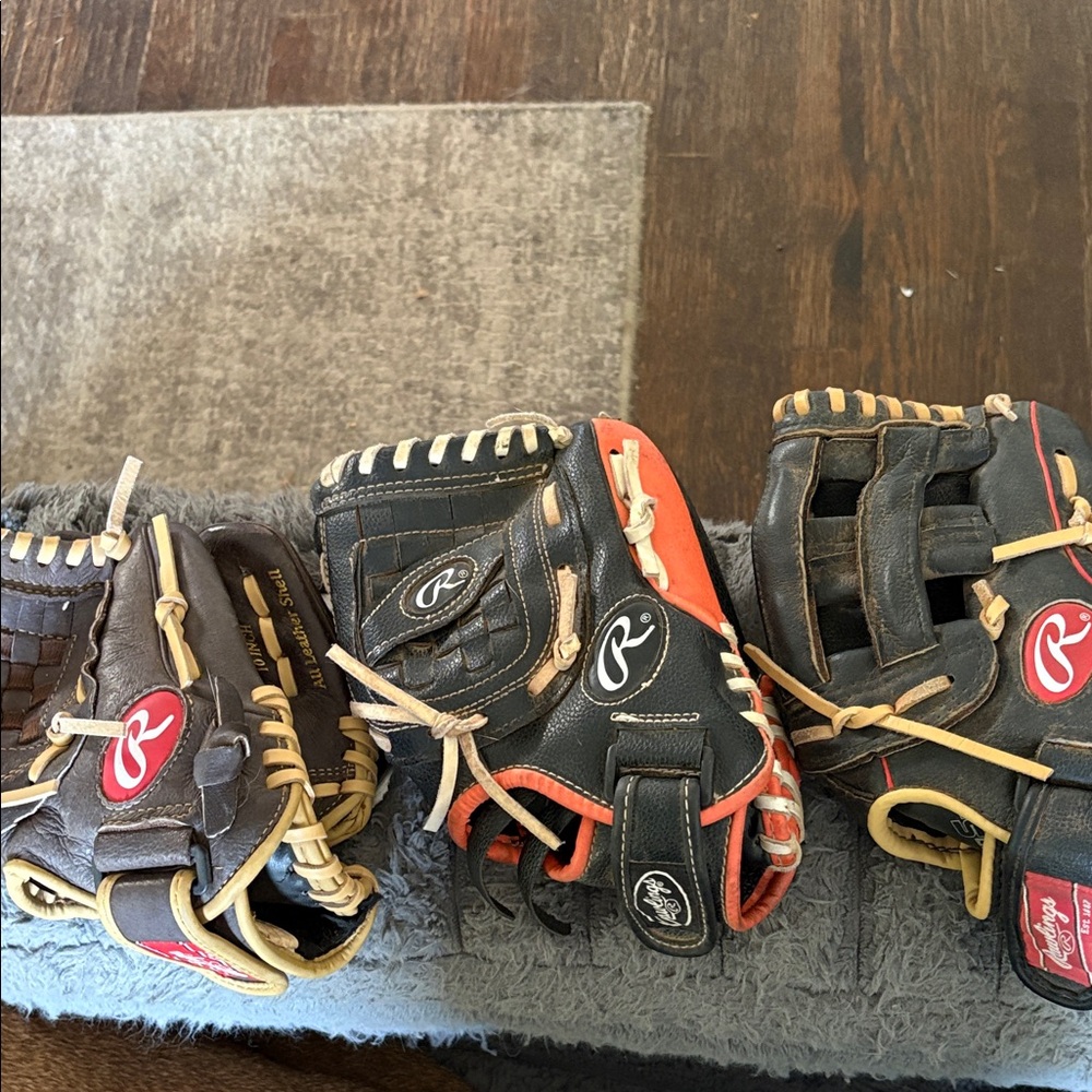 3 youth Rawlings game-ready gloves for your little one as they grow!